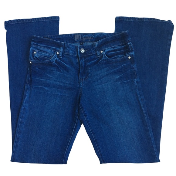 KUT From The Kloth Boot Cut Flap Pockets Dark Wash Blue Denim Jeans Size 6 - Picture 3 of 17